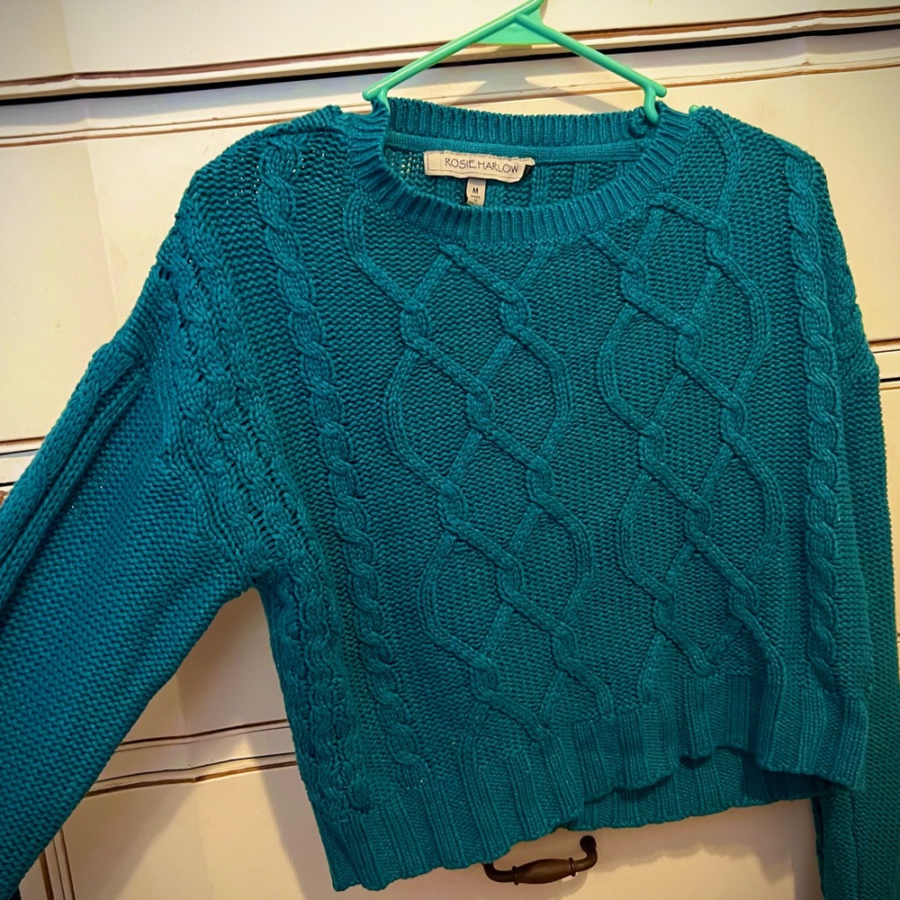 Cute Blue Slightly Cropped Sweater